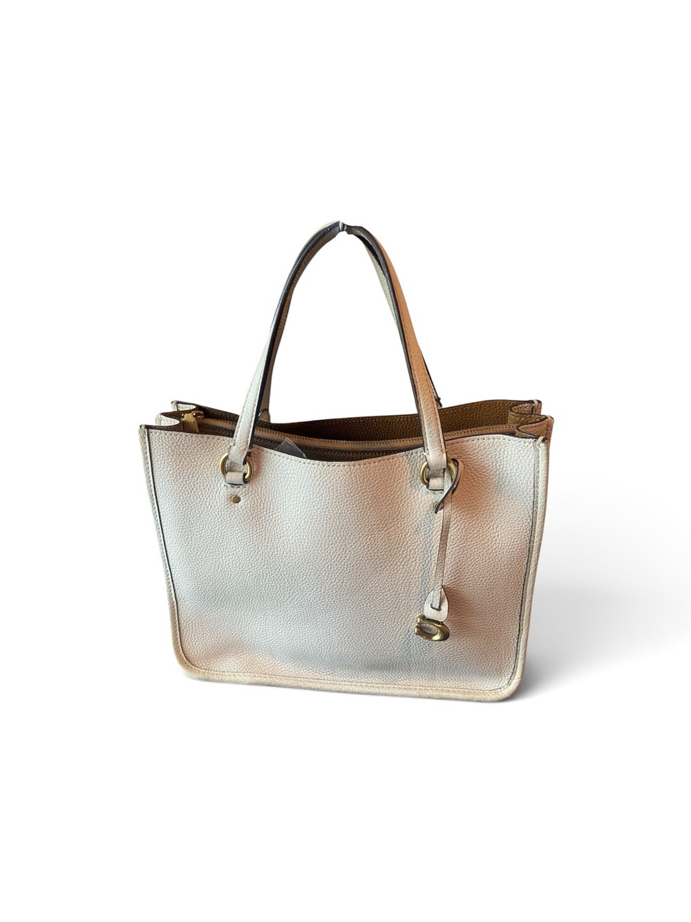 Coach Metallic Silver Leather Tote